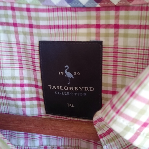 TailorByrd XL Fuchsia Lime Plaid Mens Shirt - Picture 4 of 7